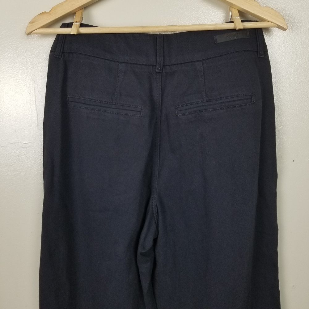 PAIGE Pleated Clarice Trouser Pants Wide Leg High Waisted Culottes Navy Blue 28 - Picture 8 of 12